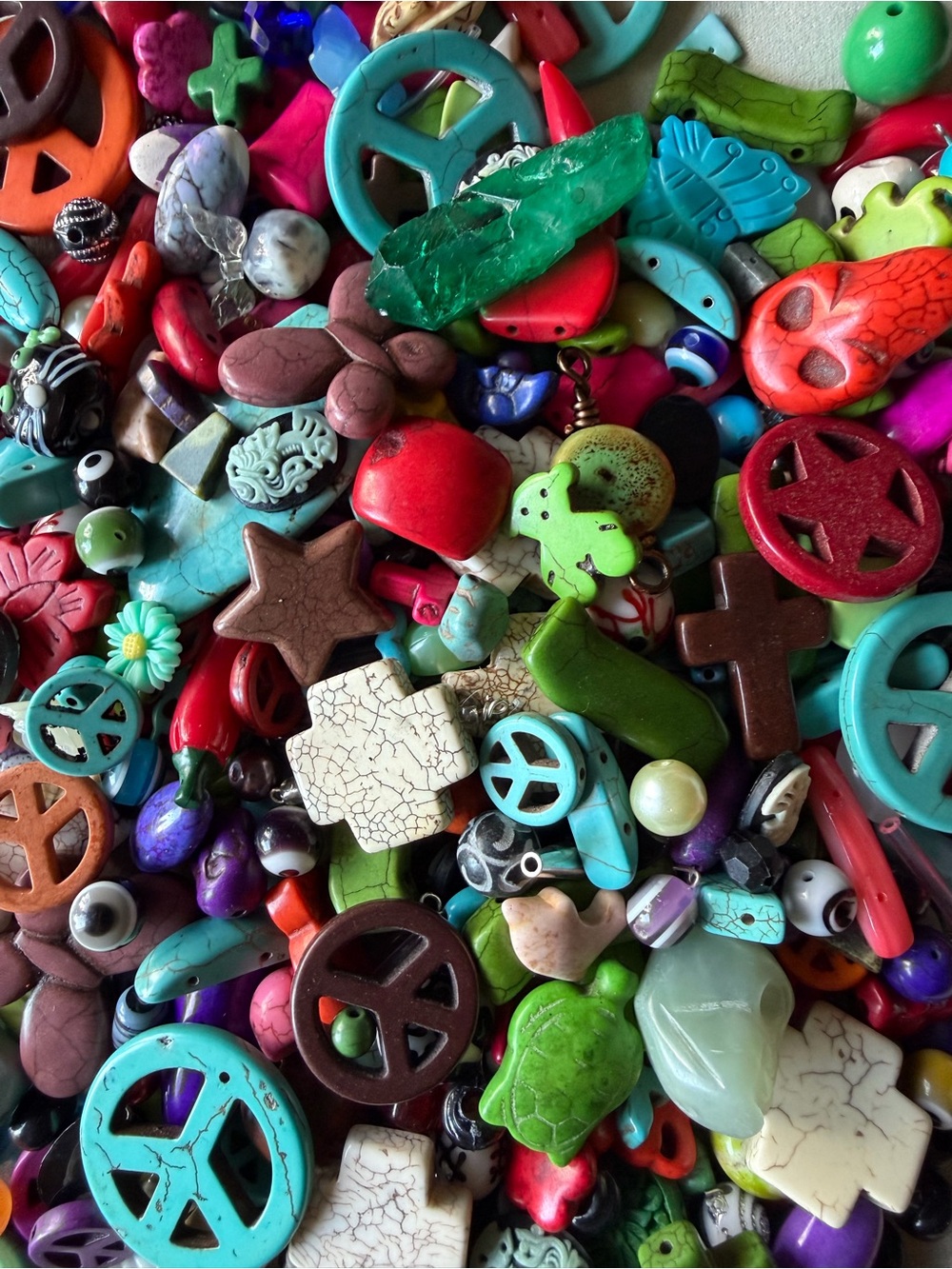 Colorful Mixed Stone Beads 2 Pounds